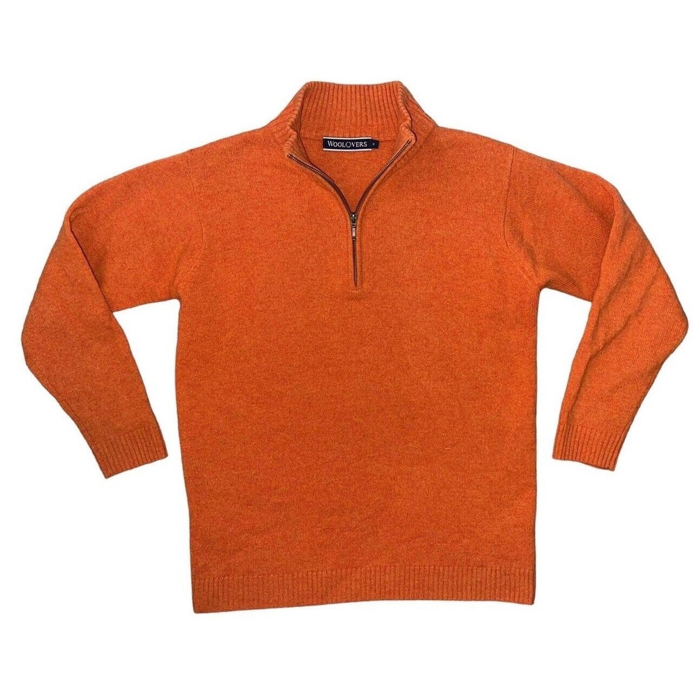 Woolovers Quarter Zip 100% New Wool Men’s Small Orange